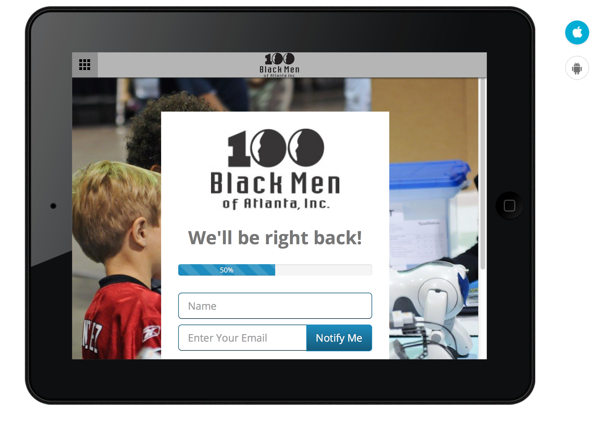100 Black Men of Atlanta iOS and Android App Development and Design by Seviant Studios on iPad