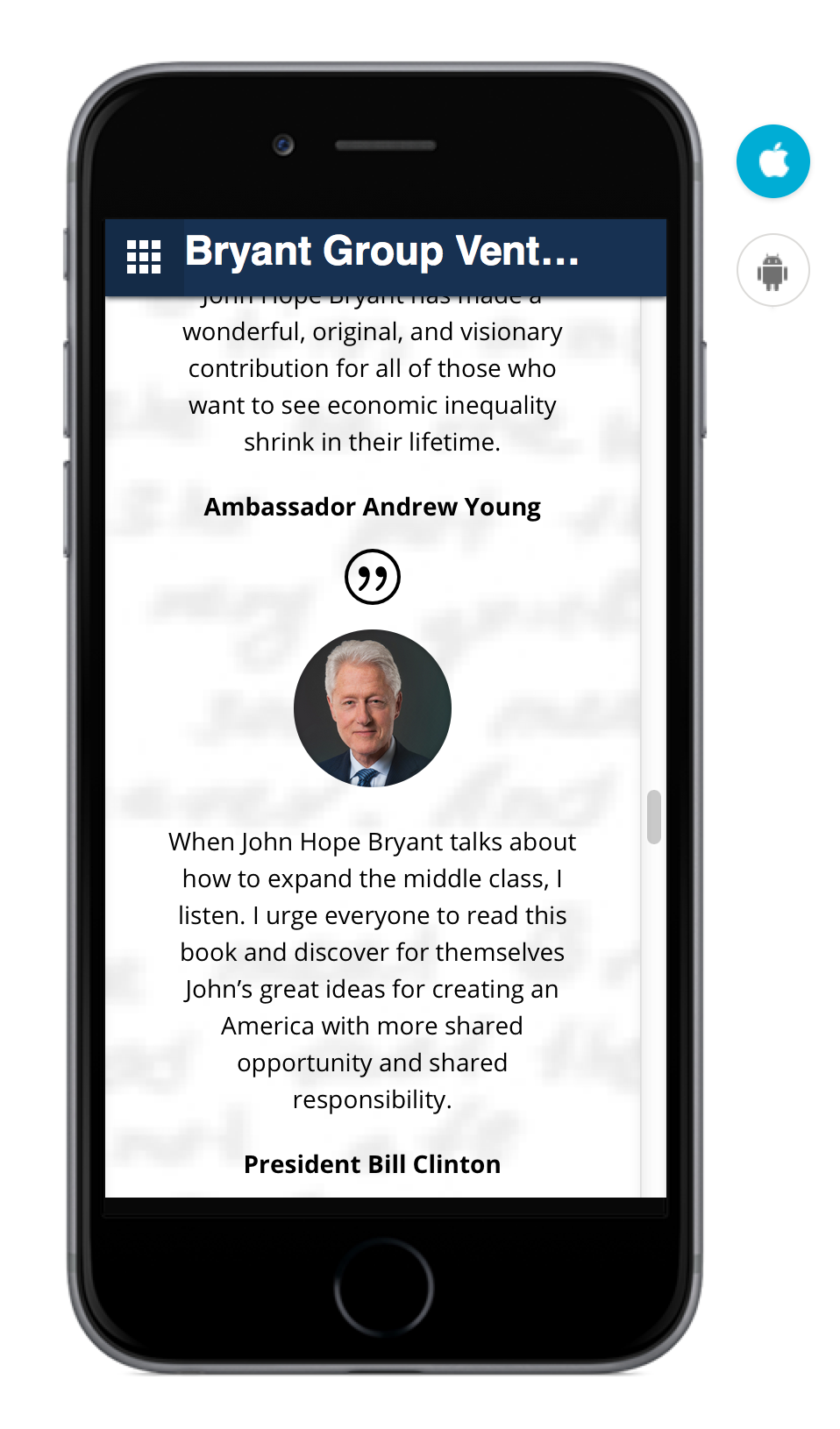 Bryant Group Ventures iOS and Android App Design and Development by Seviant Studios
