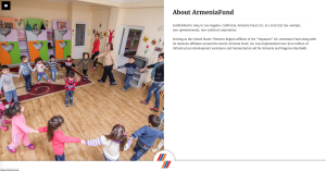 Blog.armeniafund.org About Us Page Designed by Seviant