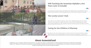 Blog.armeniafund.org Homepage Designed by Seviant