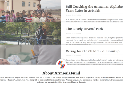 Blog.armeniafund.org Homepage Designed by Seviant