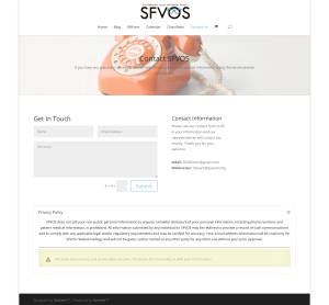 SFVOS Website Screenshot Contact Us Page by Seviant