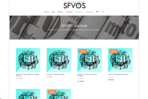 SFVOS Website Screenshot Shopping Cart E-commerce Store Page by Seviant